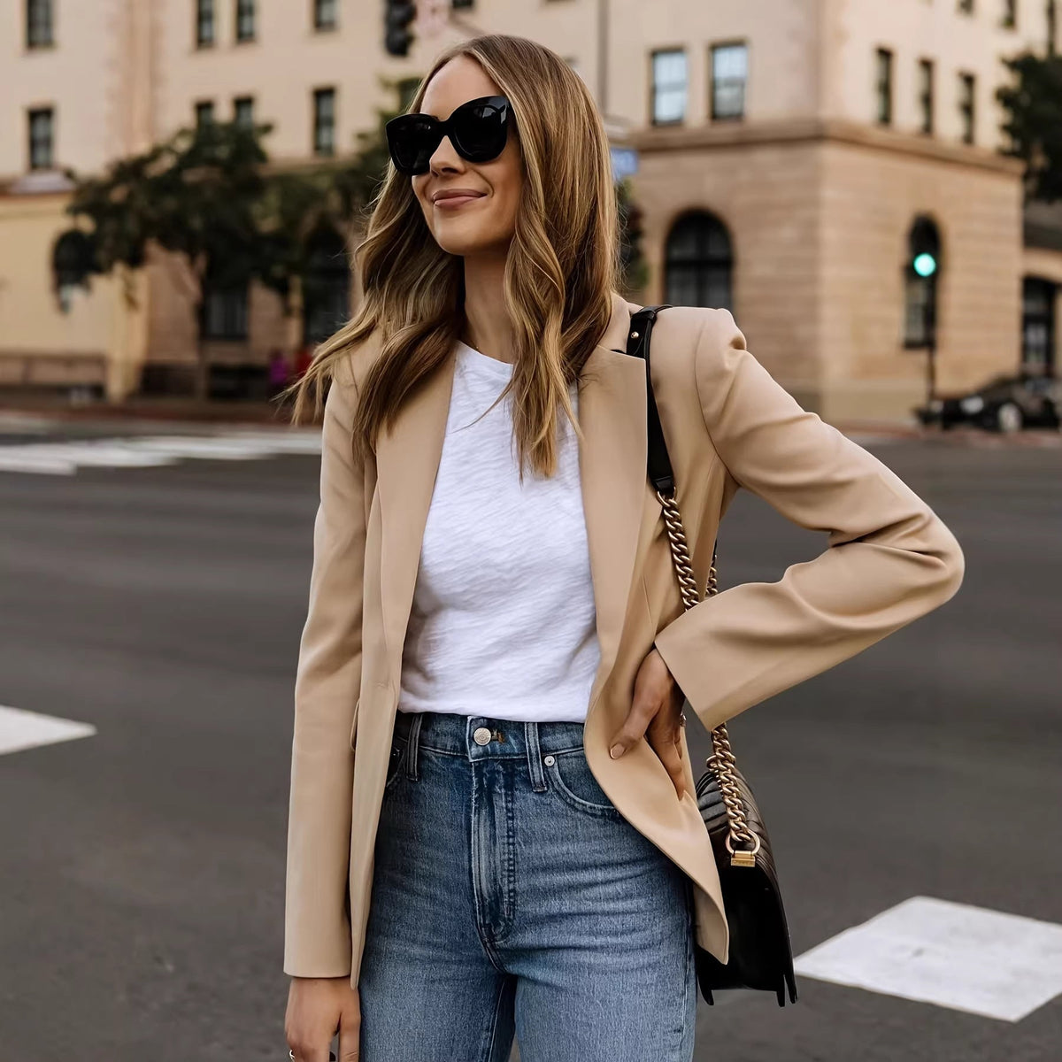 Womens Casual Solid-Color Blazer Jackets