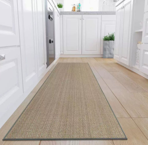 Linen Kitchen Floor Mat Non-slip Twill Kitchen Carpet
