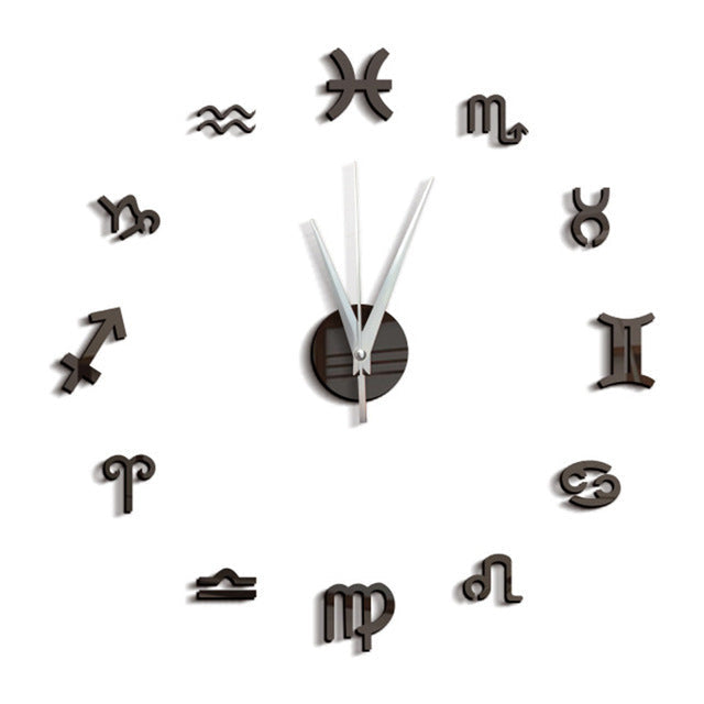 Creative Mirror Constellation Wall Clock Background Wall Decoration