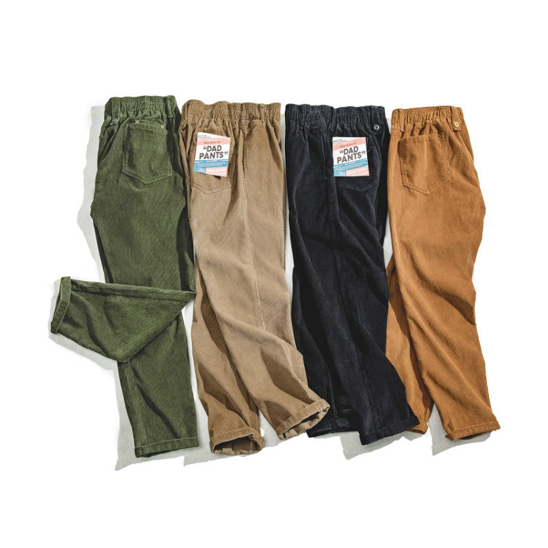 Men's Casual Khaki Corduroy Pants for Autumn/Winter