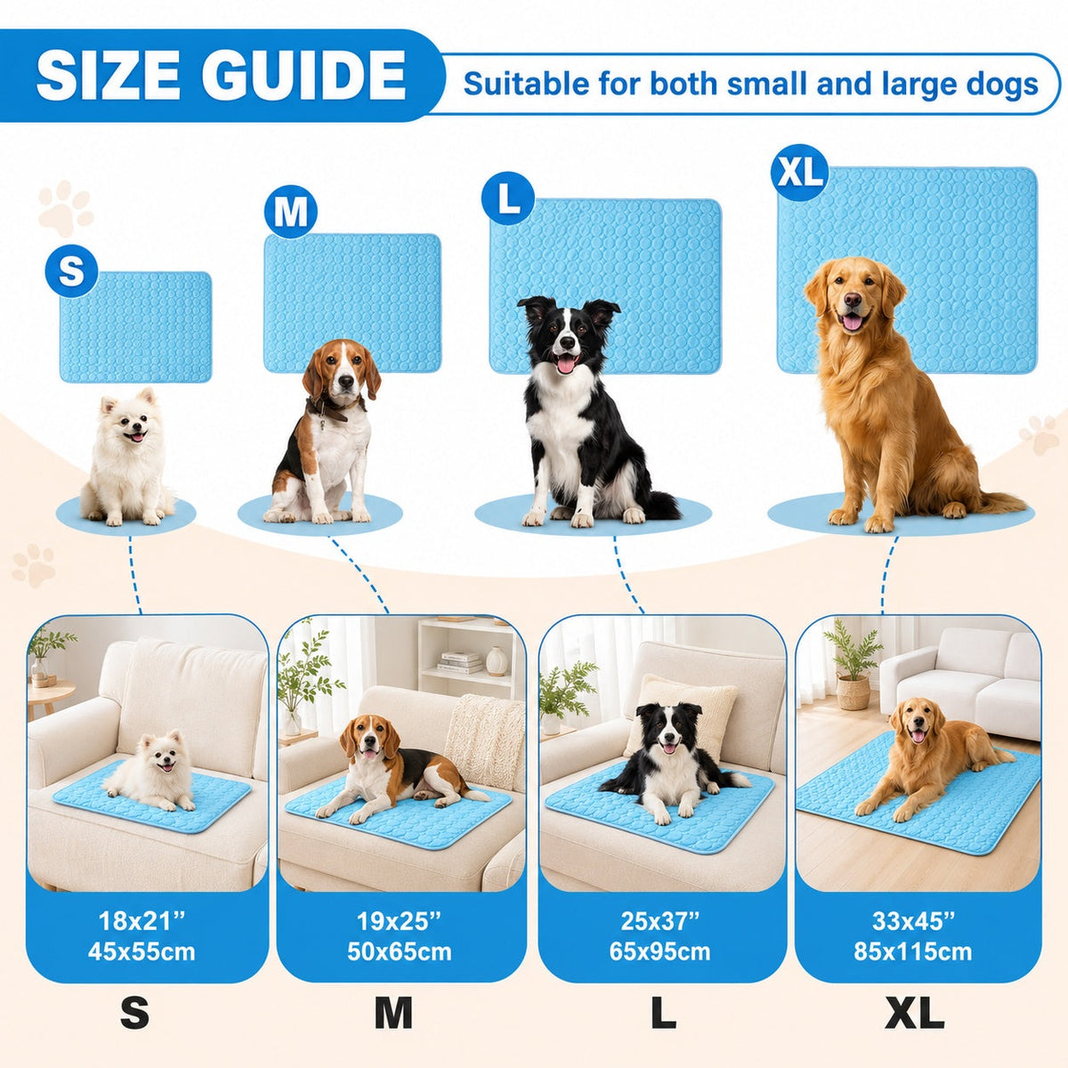 Round Pet Cooling Ice Pad - Summer Cooling Mat For Dogs & Cats