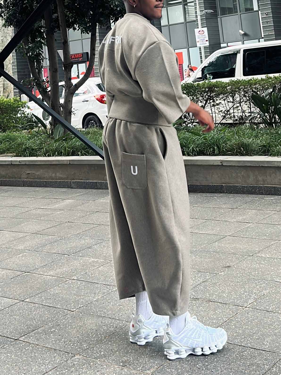 Casual Men's Ash - Grey Baggy Top And Harem - Style Pants Set