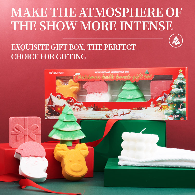 KORMESIC Christmas Bath & Shower Bomb Gift Set FT 105g-105g-105g-105g-105g