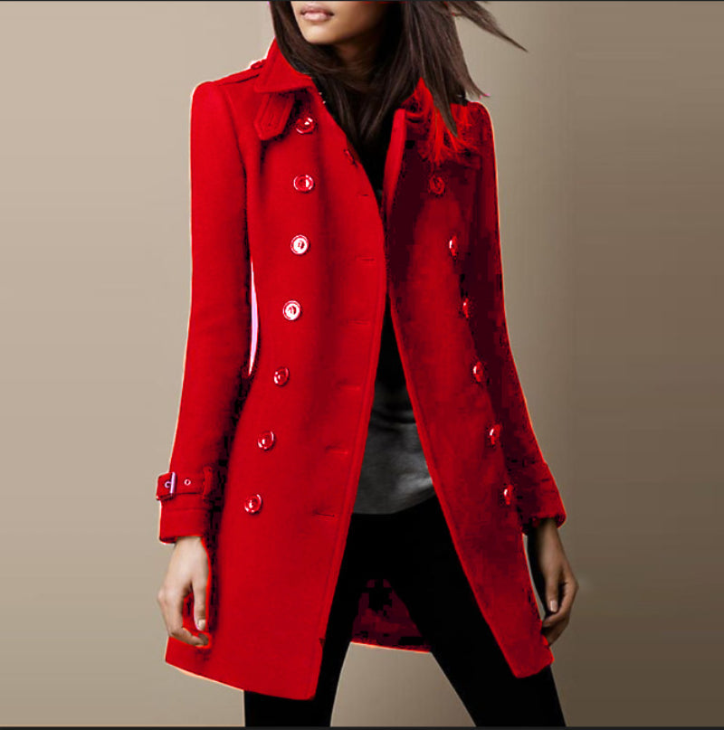 Simple And Fashionable Woolen Coat For Women