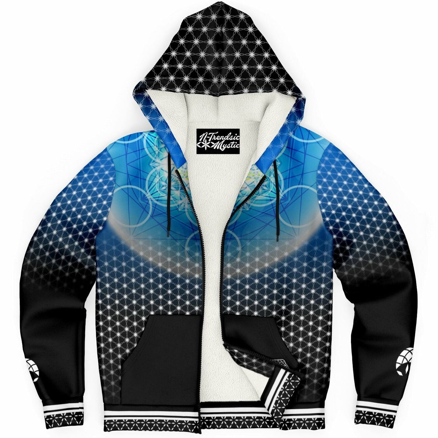 Hermetic Blues | Microfleece Zip Hoodie – AOP