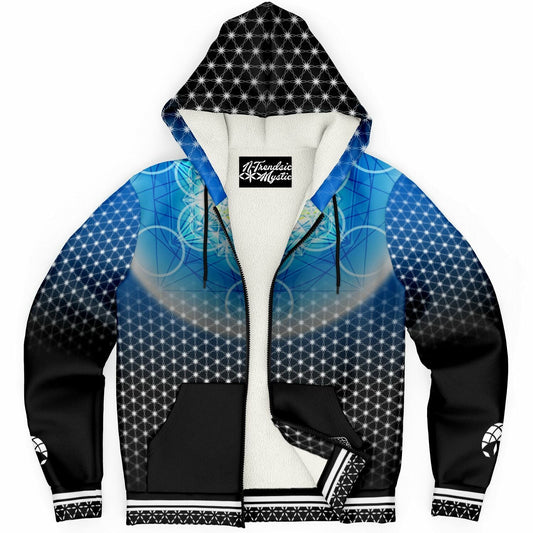 Hermetic Blues | Microfleece Zip Hoodie – AOP