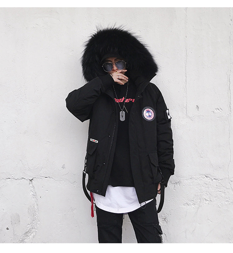 Stylish Short Hooded Warm Cotton Jacket for Men