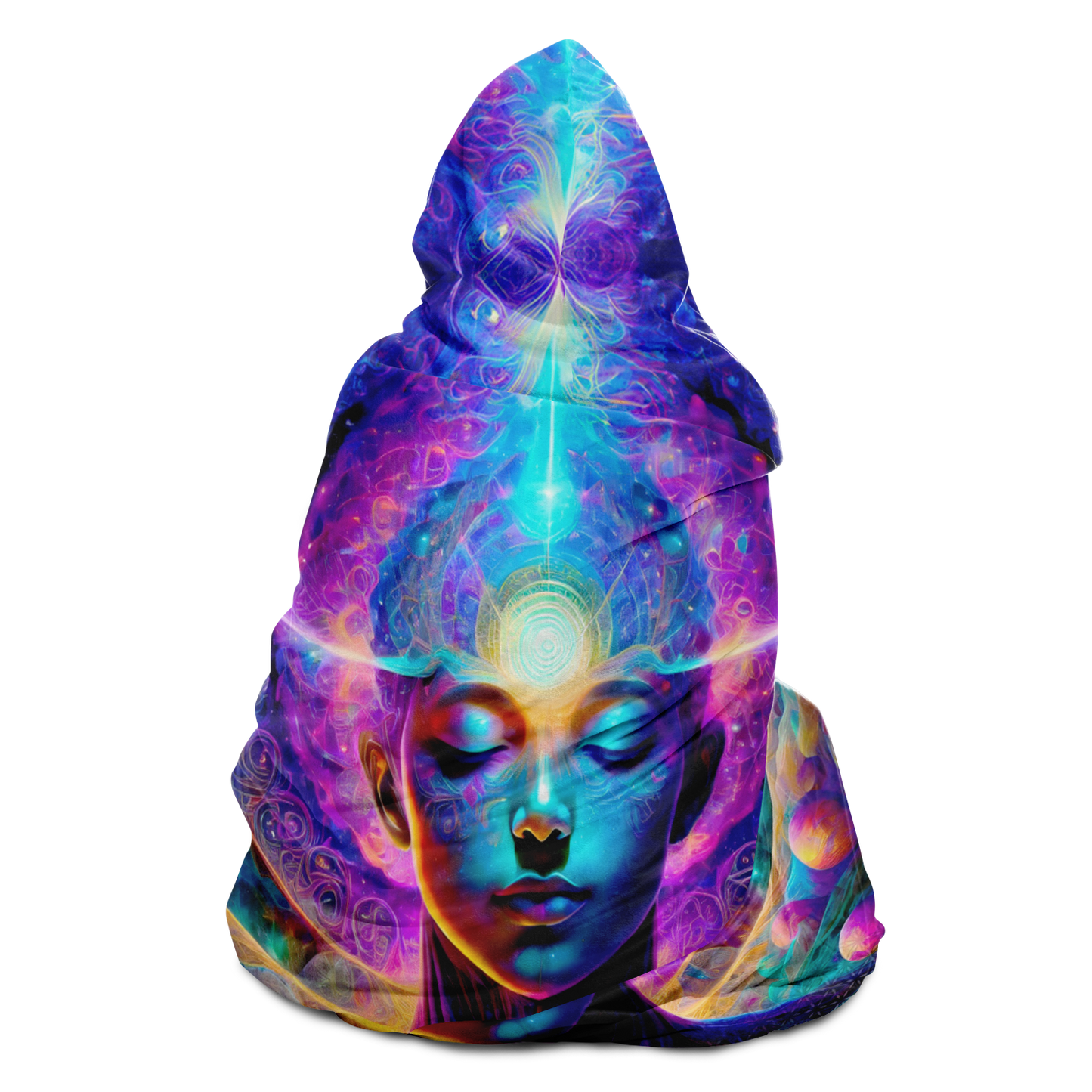 Mystic Contemplation - Sherpa Hooded Blanket