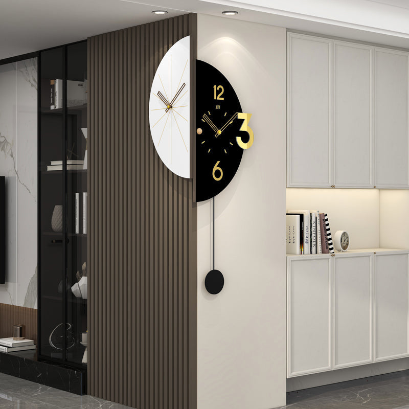 Double Sided Corner Wall Clock Modern Pendulum Home Decor