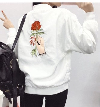 Spring Summer Women's Loose Jacket, Casual Baseball Coat