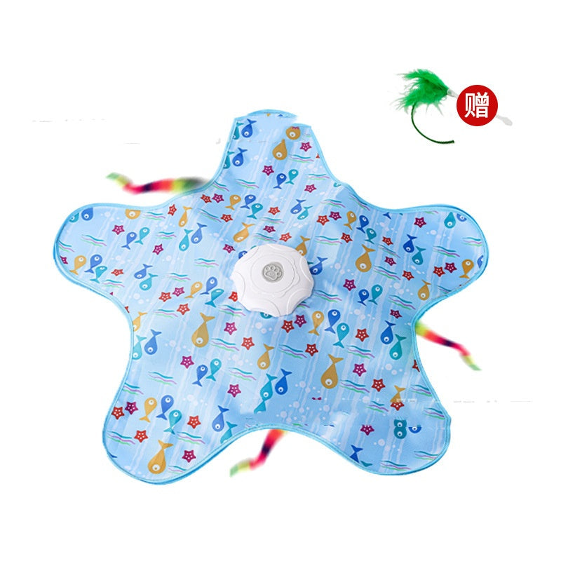 Cat Toys Interactive Hide And Seek Cat Toy With Mouse Squeaky Motion Activated Moving Concealed Feathers Pet Kitten Teaser Toy Pets Products