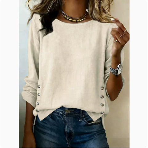 Casual Short Sleeve T-Shirt Solid Color Round Neck Pullover Tops For Women Clothing