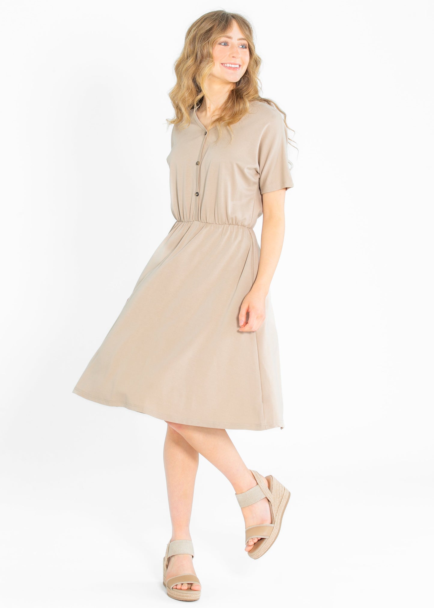 Ella Cinched Waist Midi Dress