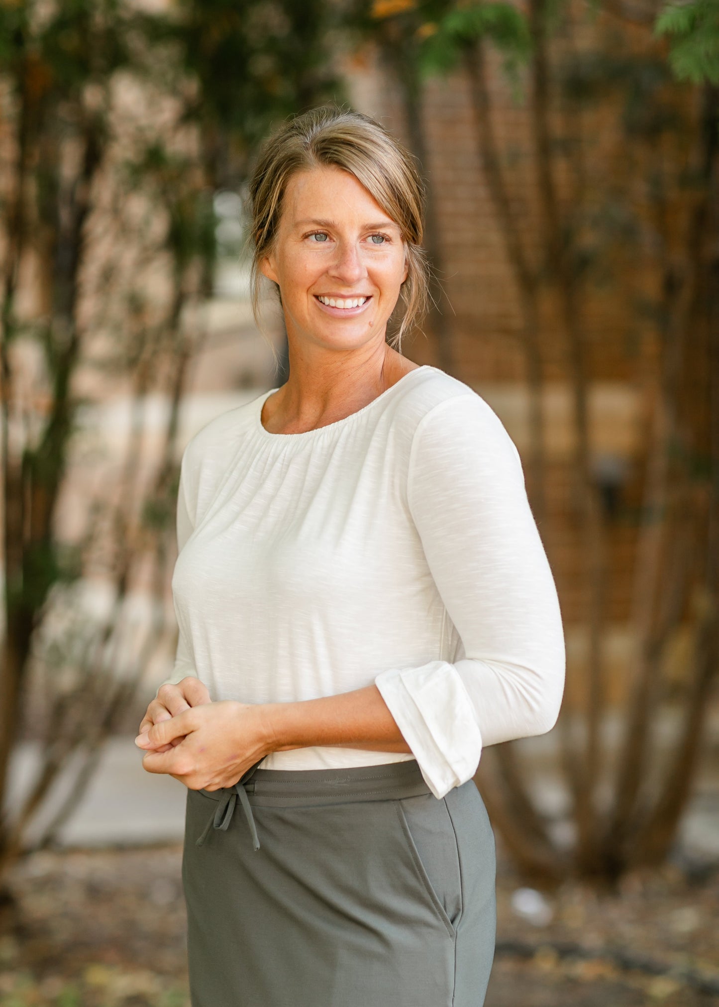 Essential Ruffled 3/4 Sleeve Top