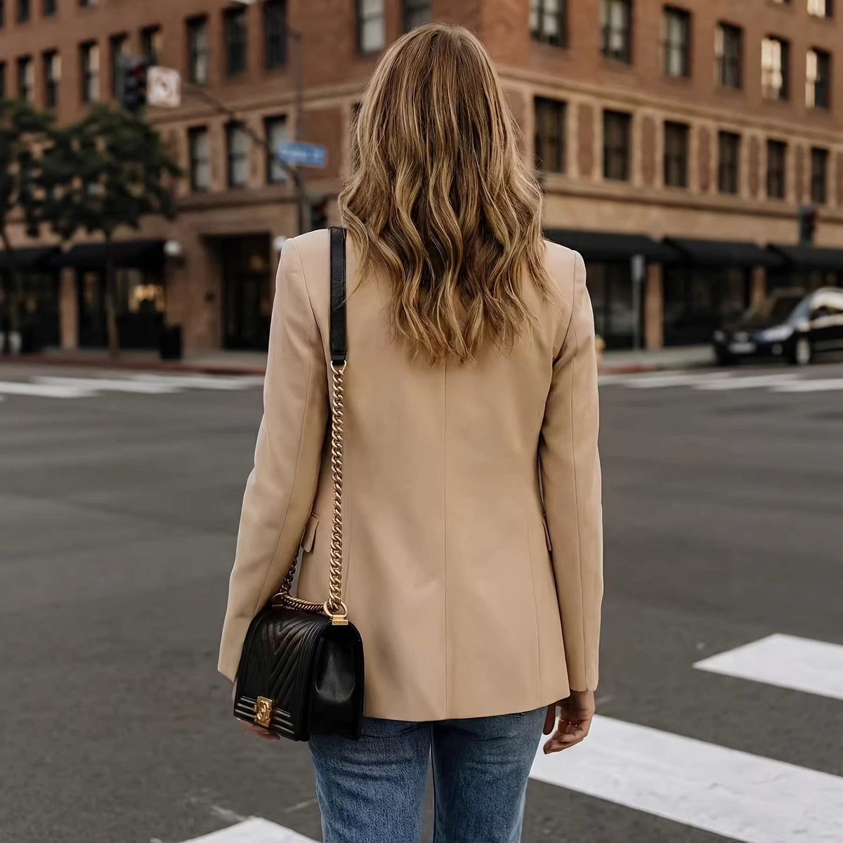 Womens Casual Solid-Color Blazer Jackets