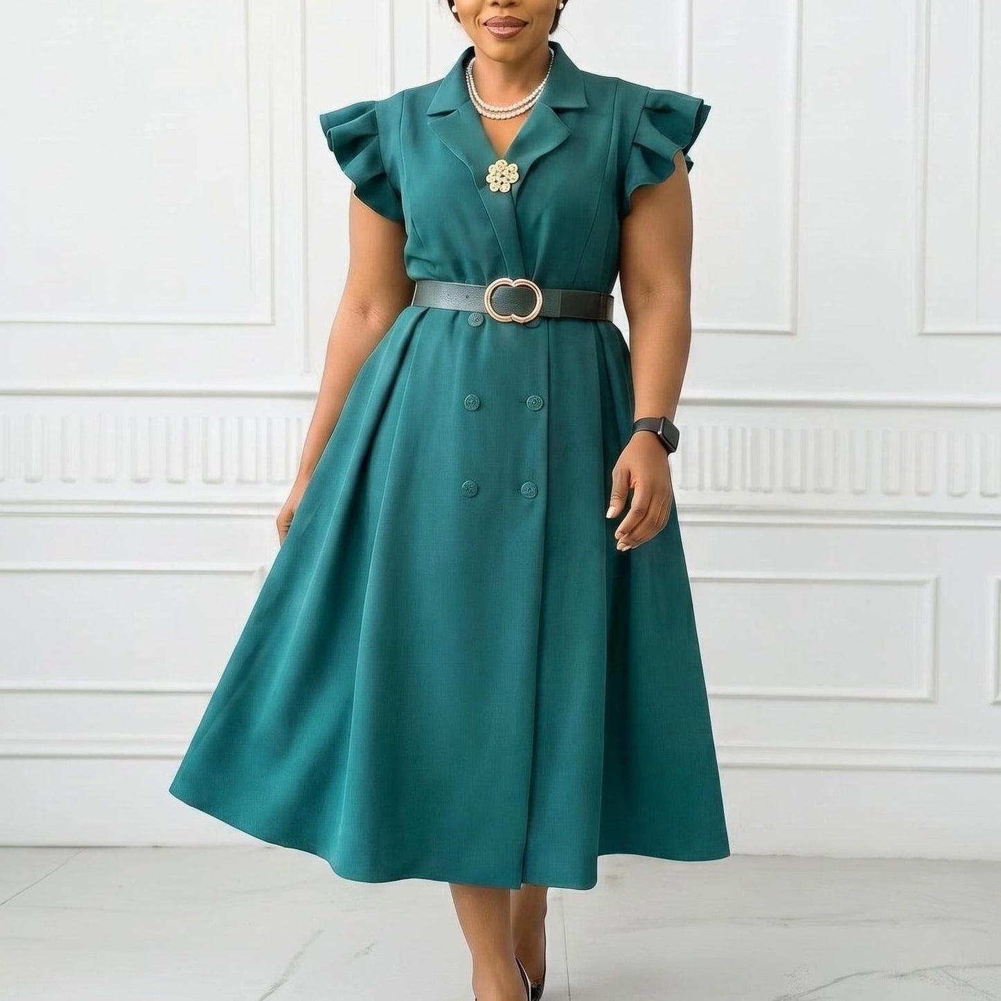 Double-breasted African Dress For Women