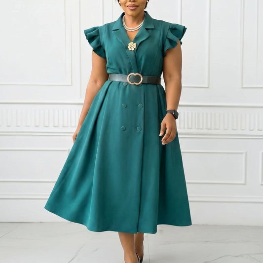Double-breasted African Dress For Women