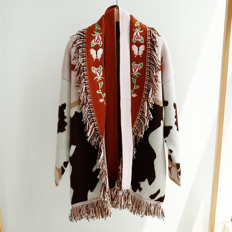 Fringed Sweater Coat Autumn And Winter Sweater Cardigan