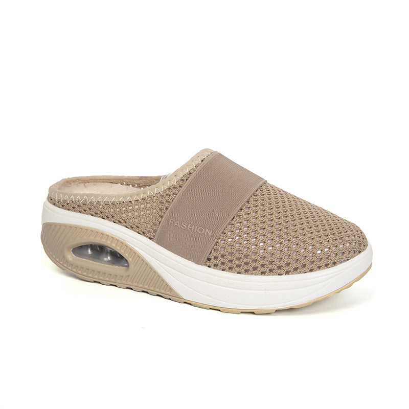 One Pedal Female Lazy Plus Size Thick Bottom Air Cushion Half Trawling Slippers