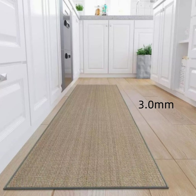 Linen Kitchen Floor Mat Non-slip Twill Kitchen Carpet
