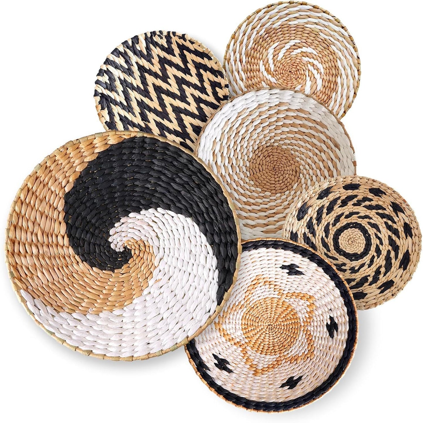 Woven Straw Wall Decor Round Living Room Ornament Wall Hanging