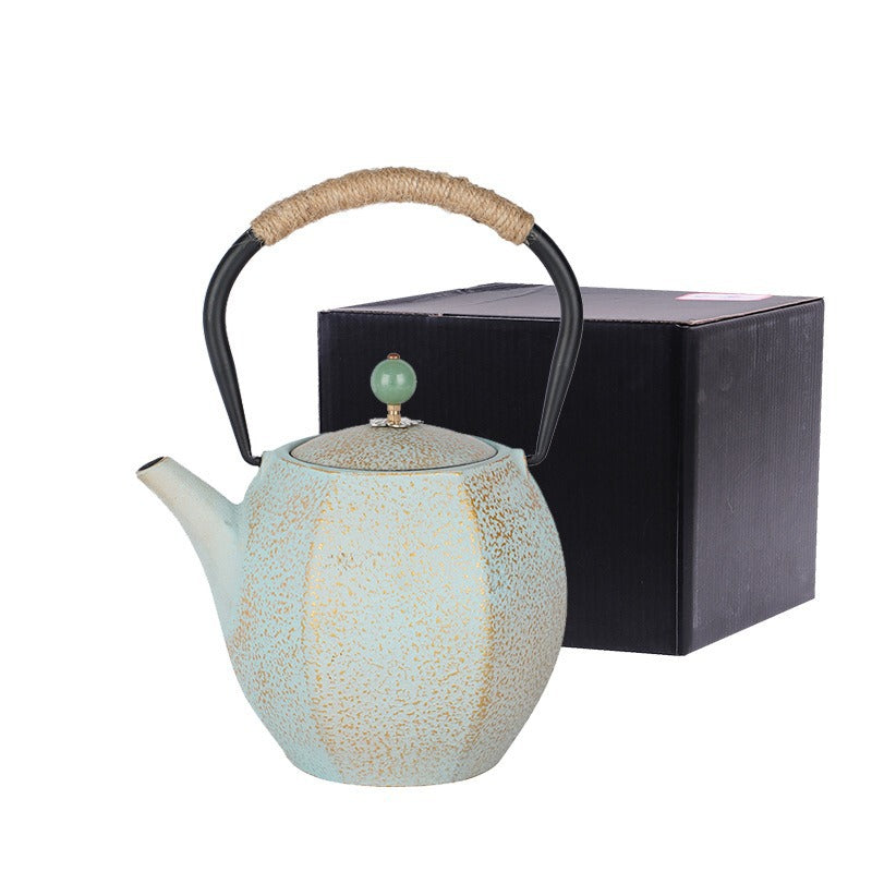 Cast Iron Teapot Bright Enamel Inner Wall Kettle