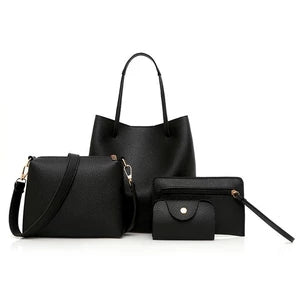 Fashionable Solid Color Mother-Daughter Bag Set (4 Pieces)