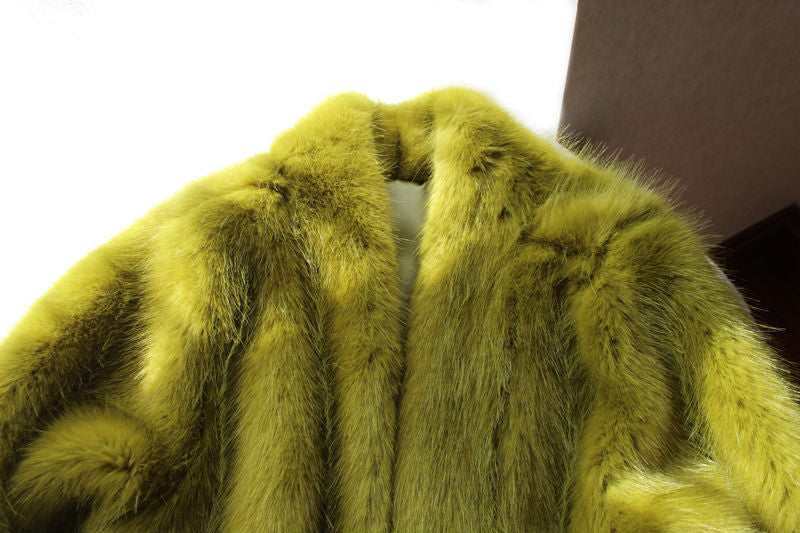 Loose Mid-length Mink Coat Furry Faux Fur