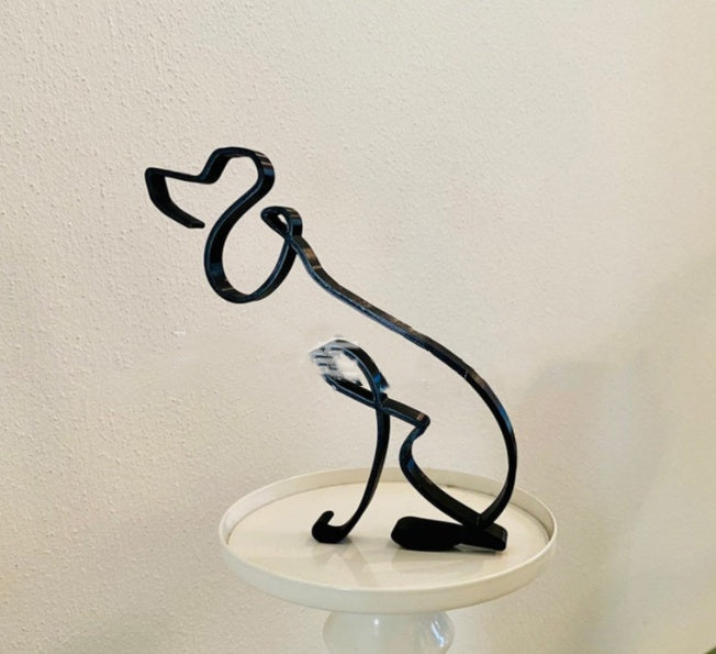 Simple Metal Dog Art Sculpture Decoration