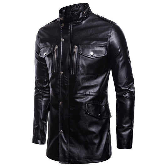 Men's Fashion Long Jacket with Four Pockets (B036)