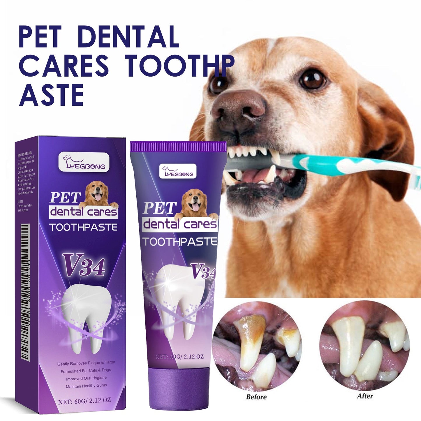 Pet V34 Toothpaste 60g  1box