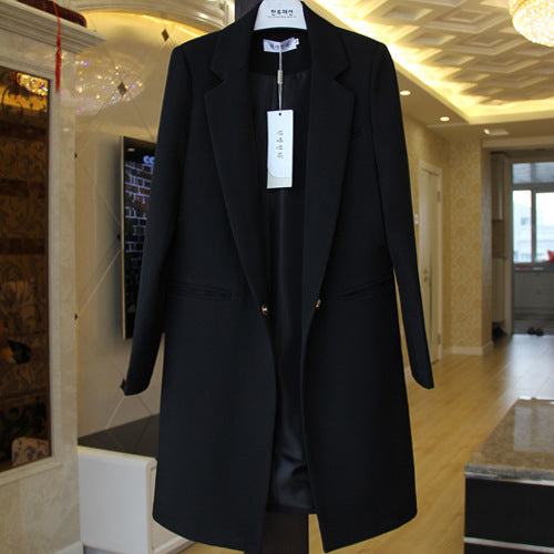 Chic Long Blazer, Slim Fit, Versatile Solid Jacket