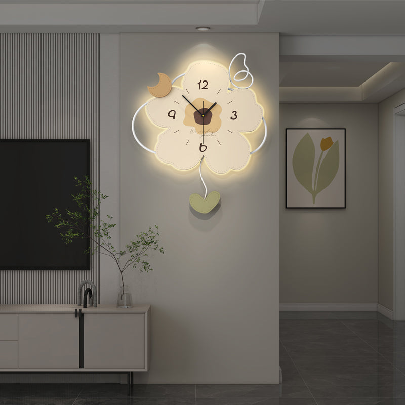 Cute Flower Shaped Wall Clock Modern Decorative Home Bedroom Decor