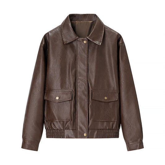 Retro Old Money Style Coat Motorcycle Clothing Jacket