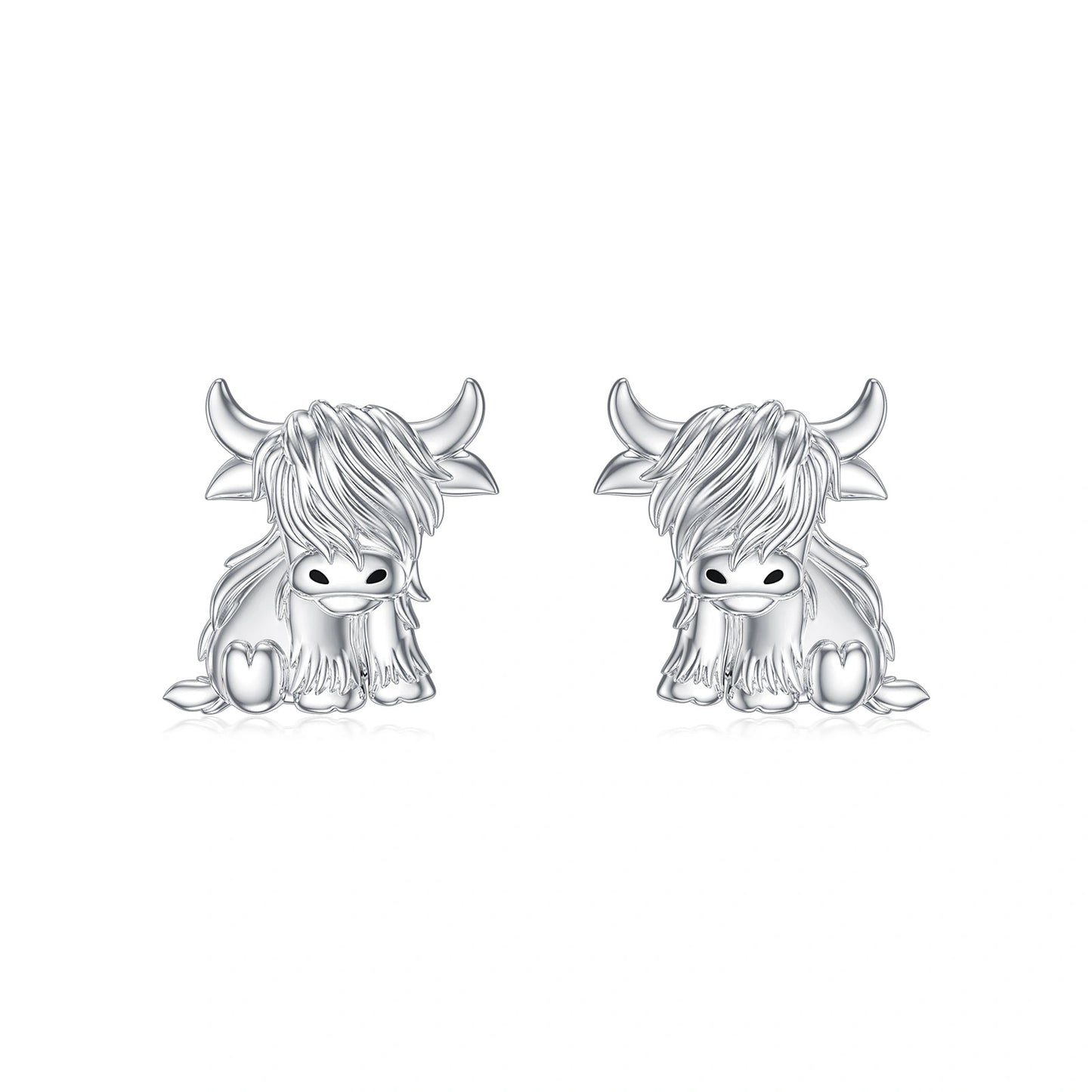 Highland Cow Earrings 925 Sterling Silver Cow Studs Earrings Highland Cow Jewelry Gifts
