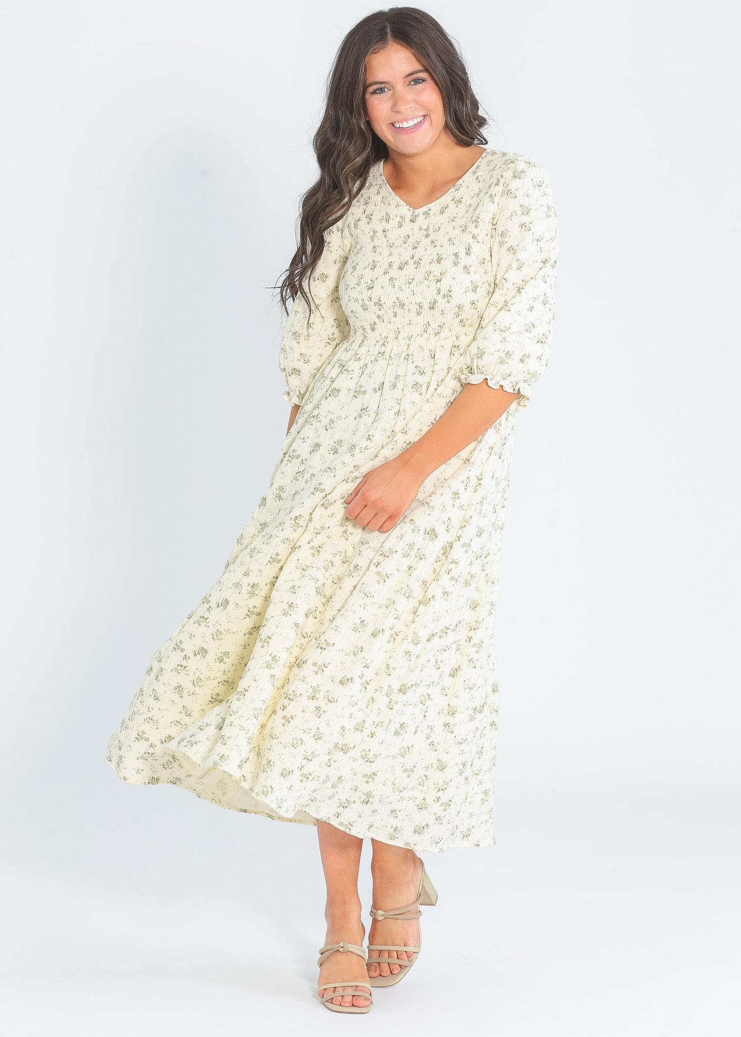 Flora Smocked Midi Dress