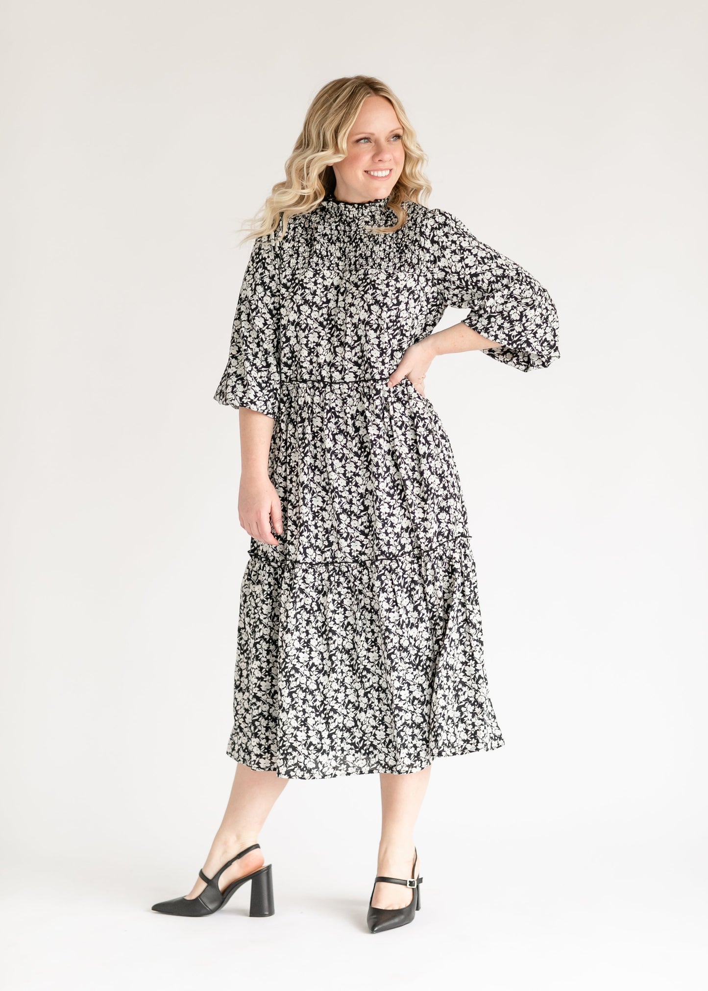 Isla 3/4 Sleeve Midi Dress