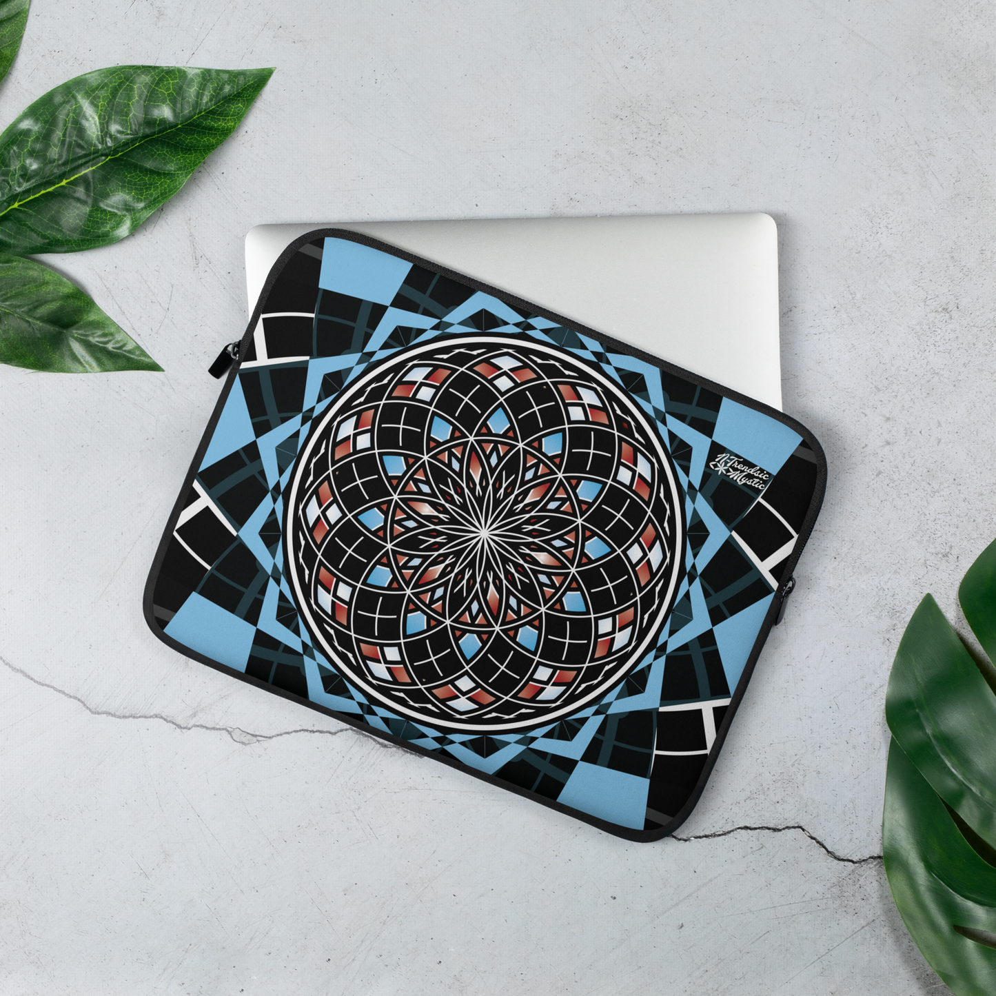 Quantum Bloom Laptop Sleeve | Mystic Sacred Geometry Design