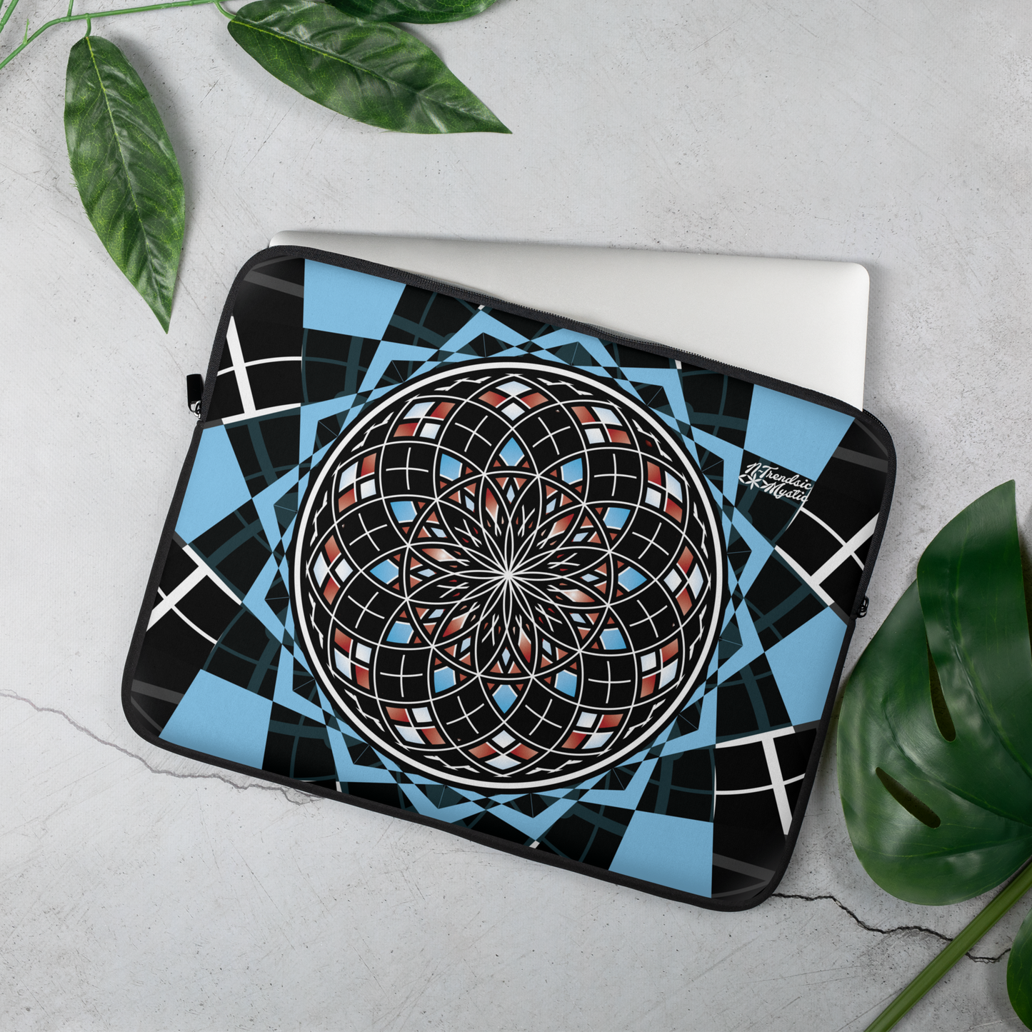 Quantum Bloom Laptop Sleeve | Mystic Sacred Geometry Design