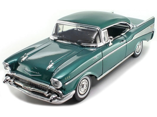 1957 Chevrolet Bel Air Hard Top Green 1/18 Diecast Model Car by Motormax
