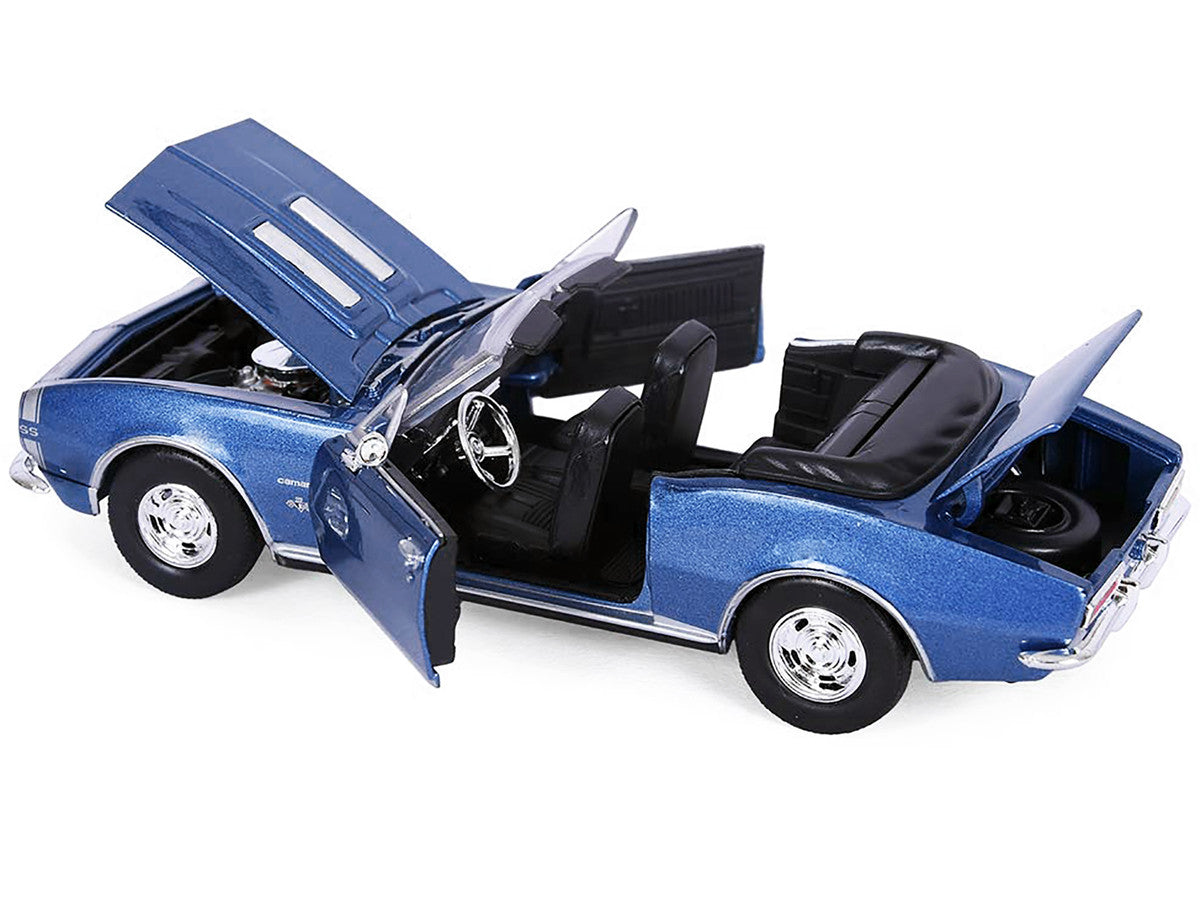 1967 Chevrolet Camaro SS Convertible Blue Metallic 1/24 Diecast Model Car by Motormax