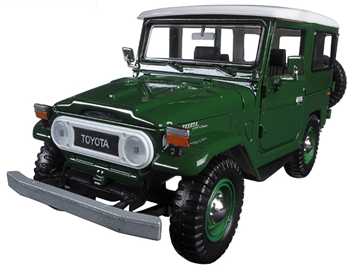 Toyota FJ40 Dark Green with White Top 1/24 Diecast Model Car by Motormax