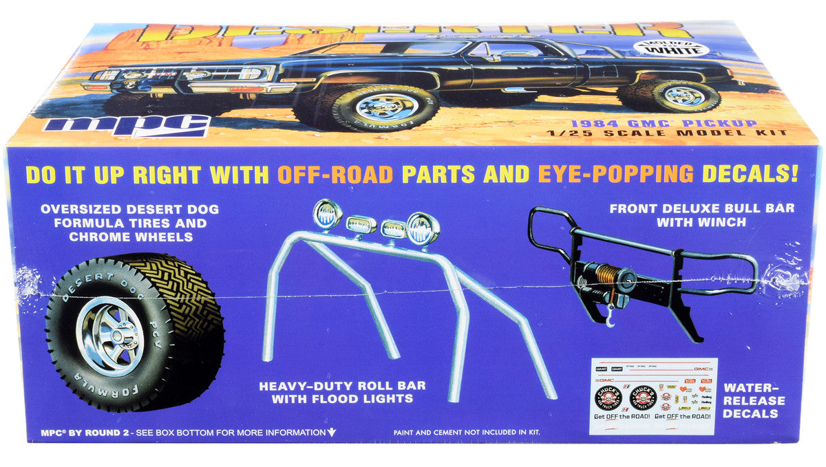 Skill 2 Model Kit 1984 GMC Pickup Truck (Molded in White) "Deserter" 1/25 Scale Model by MPC