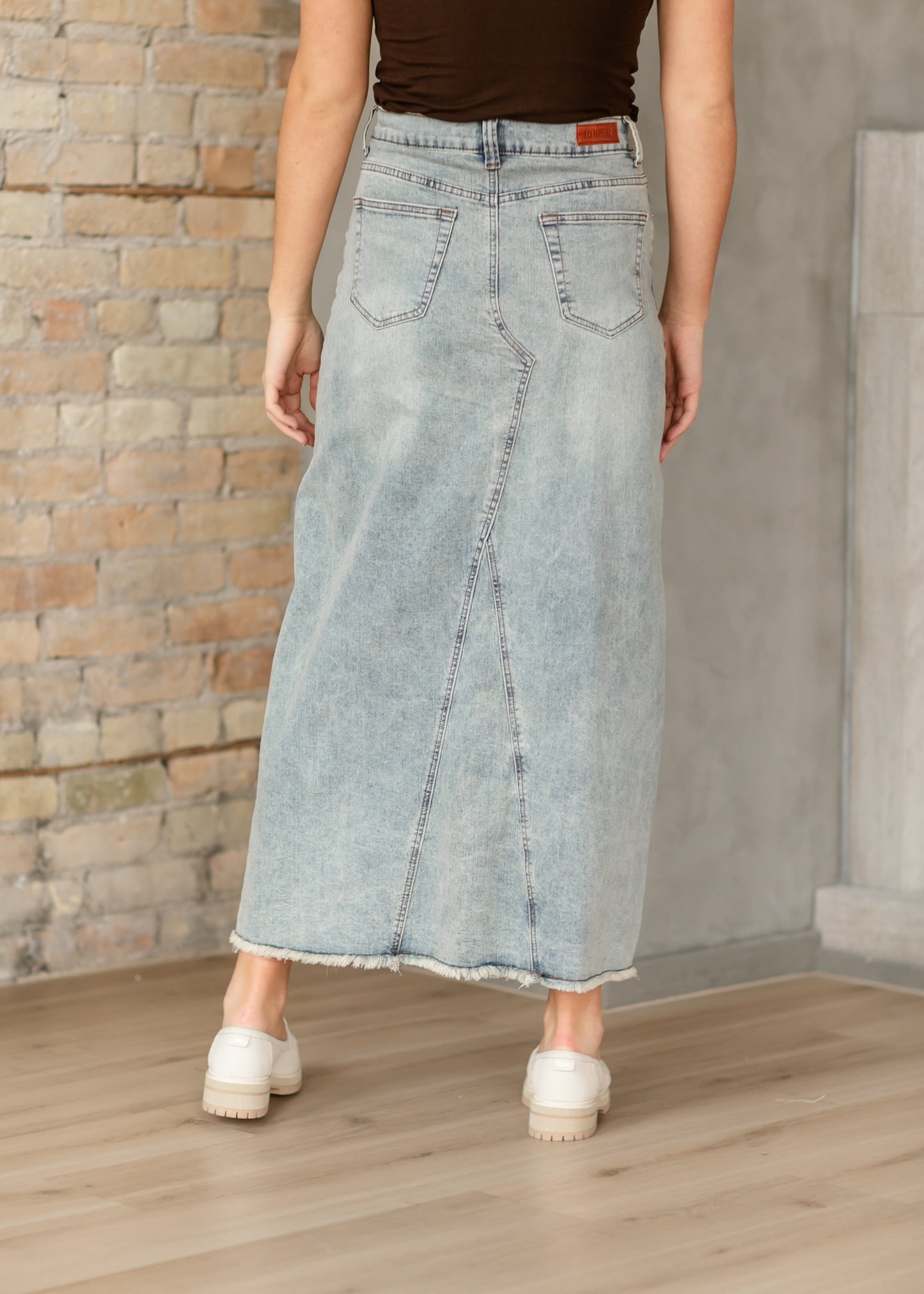 Piper A-line Long Denim Maxi Skirt