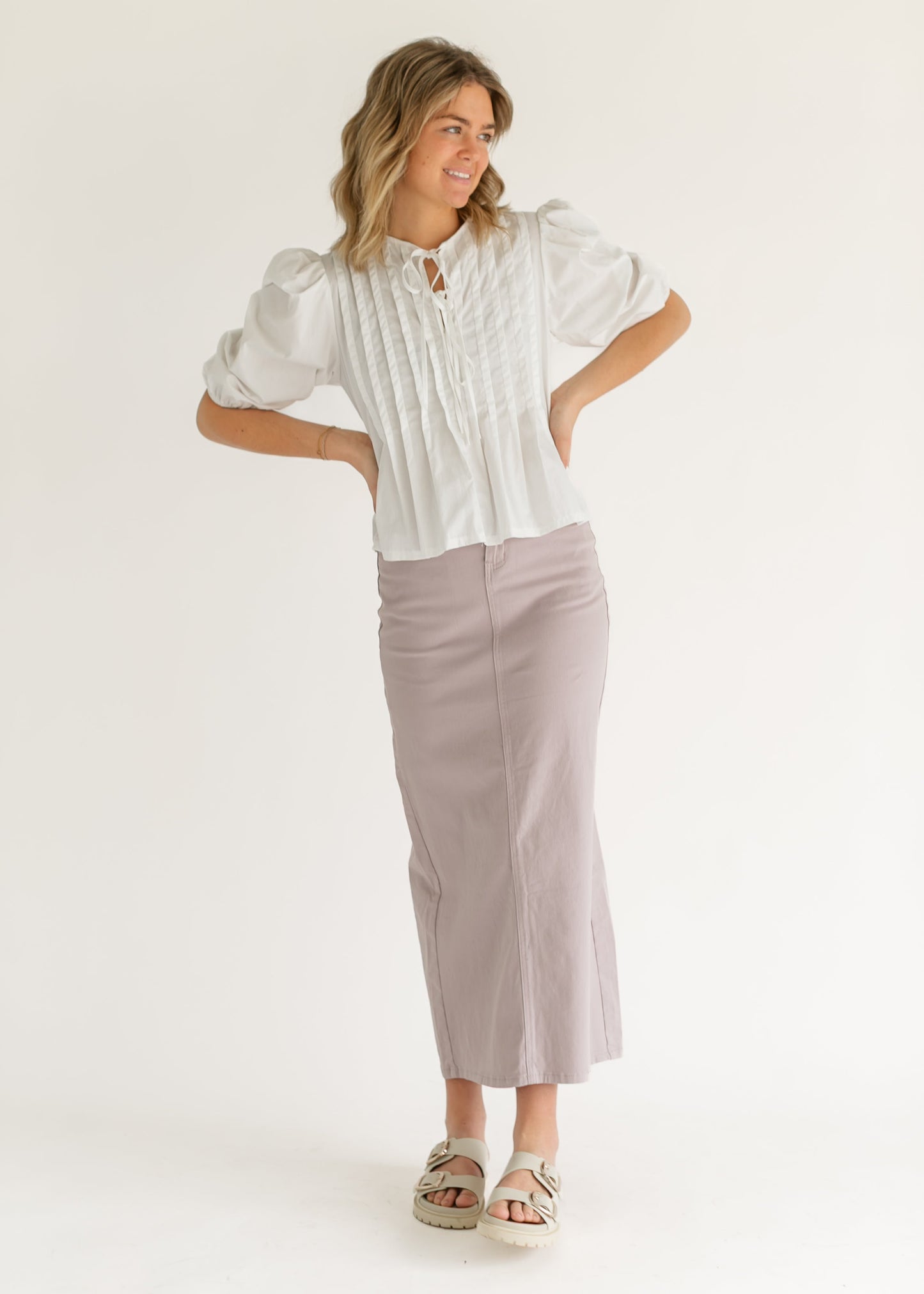 Stella Lilac Denim Maxi Skirt - FINAL SALE