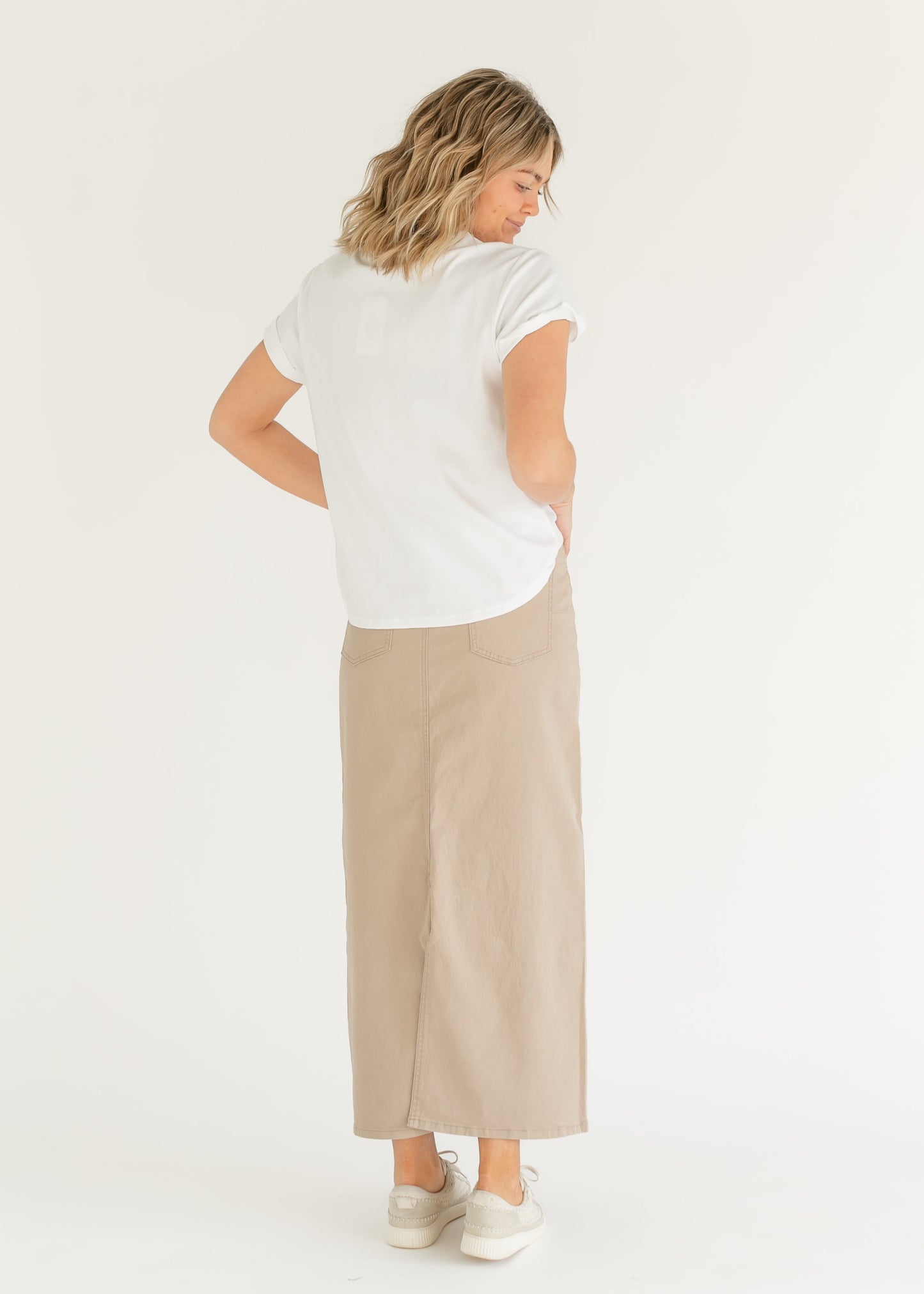 Stella Simply Taupe Denim Maxi Skirt