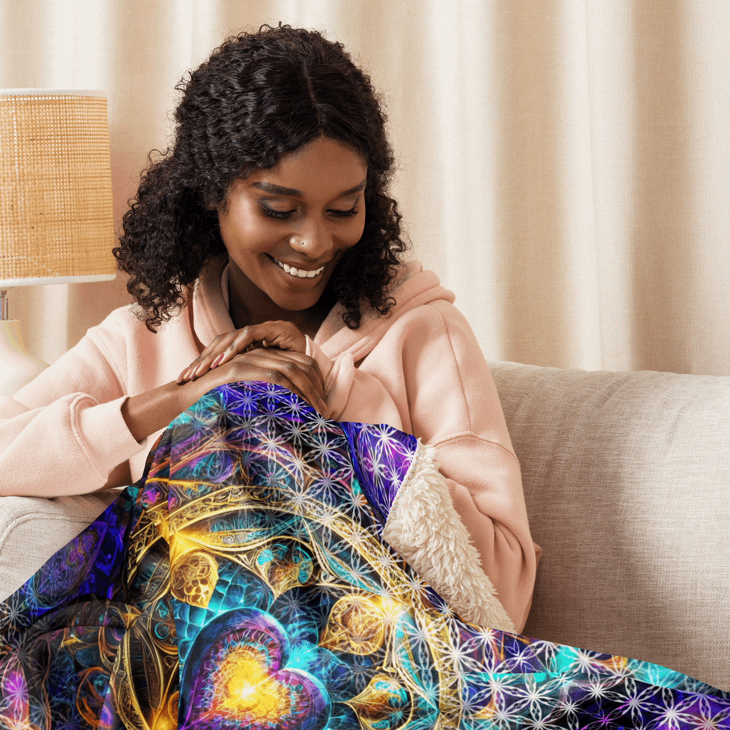 Mystic Euphony Sacred Heart Sherpa Blanket