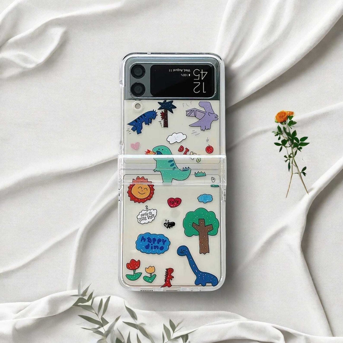 Cute Cartoon Phone Case for Samsung Galaxy Z Flip 3/4/5/6 5G - Luxury Hard PC 3-in-1 Protective Cover with Adorable Design and Durable Build