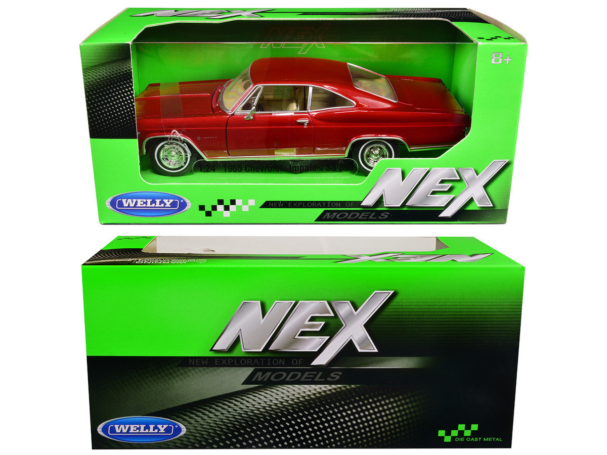 1965 Chevrolet Impala SS 396 Red Metallic "NEX Models" 1/24 Diecast Model Car by Welly