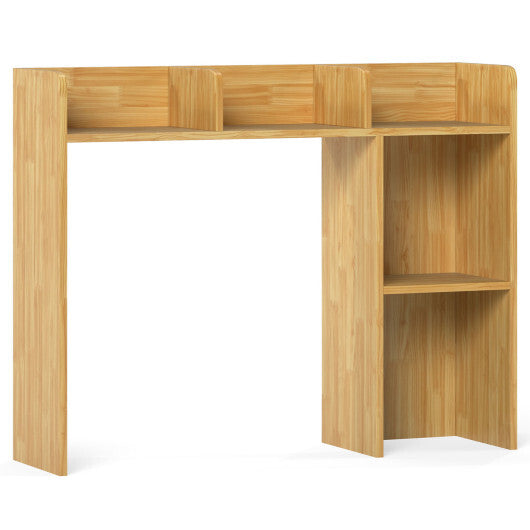 Costway 3-Tier Multipurpose Desk Bookshelf with 4 Shelves-Beige
